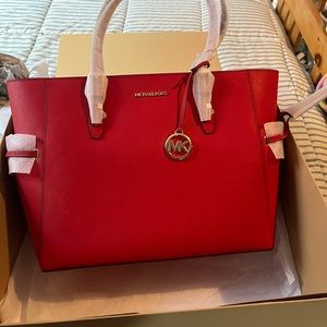 Michael Kors Gilly Red large tote with beautiful ribbon gift box